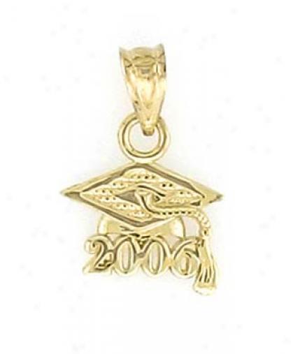 14k Small 2006 Grad Cap Pendant