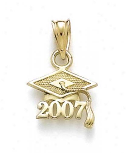 14k Small 2007 Grad Cap Pendant