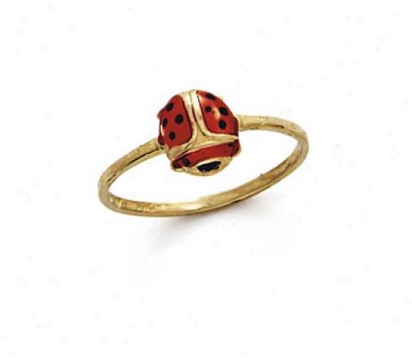 14k Small Lady Bug Ring