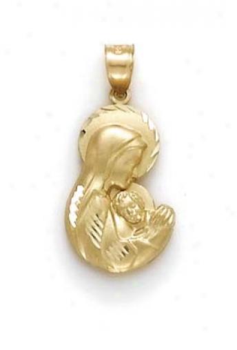 14k Small Mary And Child Pendant