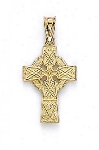 14k Small Polished Celtic Cross Pendant