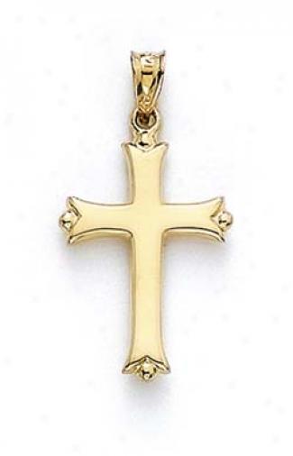 14k Small Polished Cross Pendant
