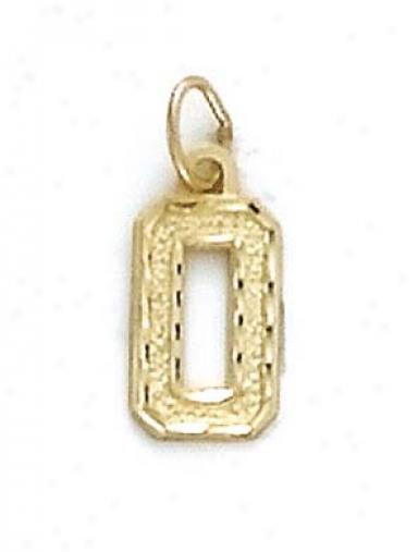 14k Small Sport Number 0 Pendant