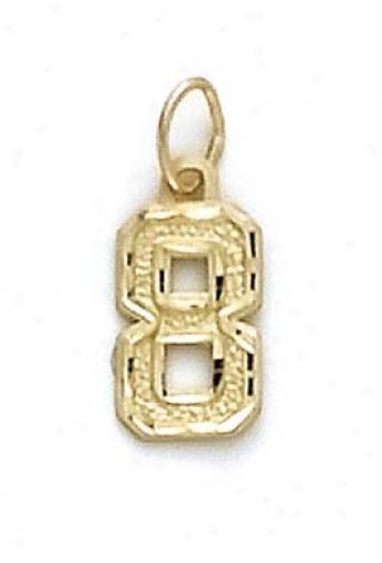 14k Small Sport Number 8 Pendant