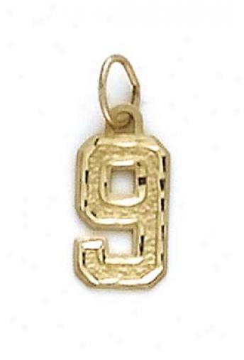 14k Small Sport Number 9 Pendant