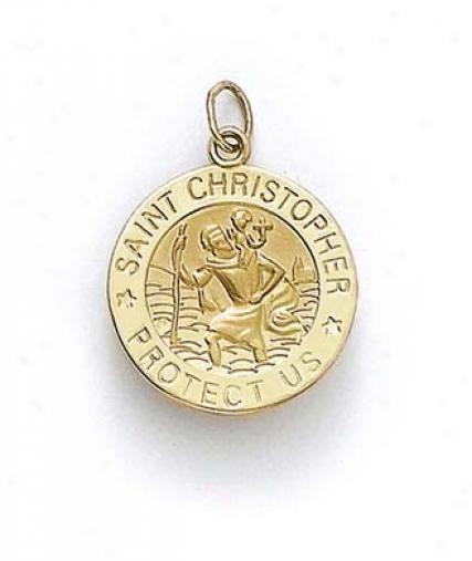 14k St Christopher MedallionP endant