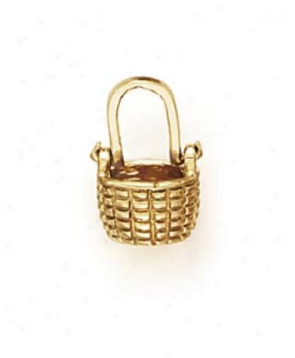 14k Tiny Basket Pendant