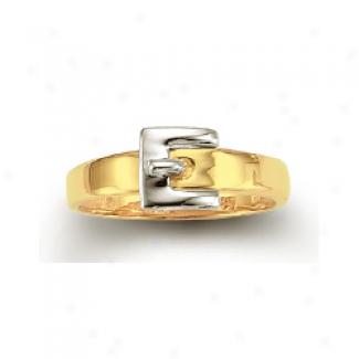 14k Two-tone Buckle Ring