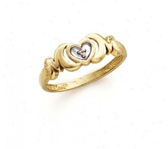 14k Two-tone Brilliant Heart Ring
