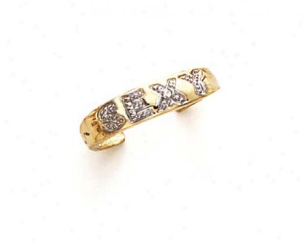 14k Two-tone Diampnd Sexy Toe Ring