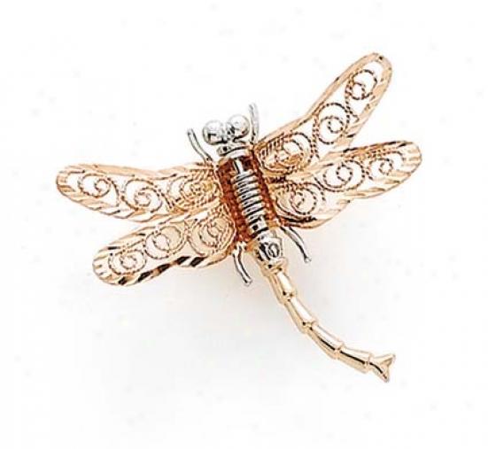 14k Two-tone Dragonfly Shut up