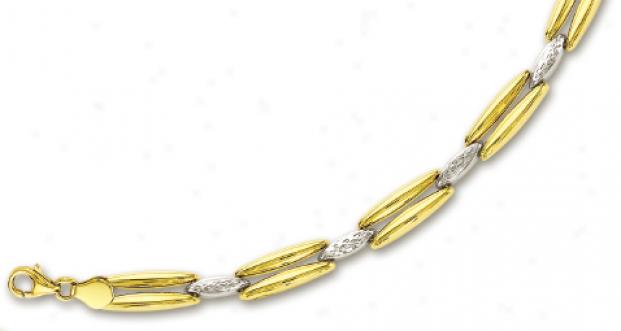 14k Two-tone Elegant Design Bracelet - 7.25 Inch