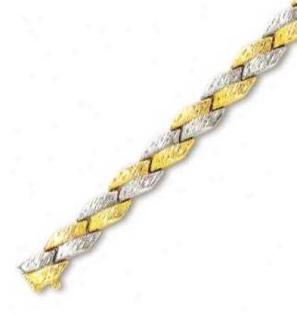 14k Two-tone Elegant Fancy Design Bracelet - 7.5 Inch