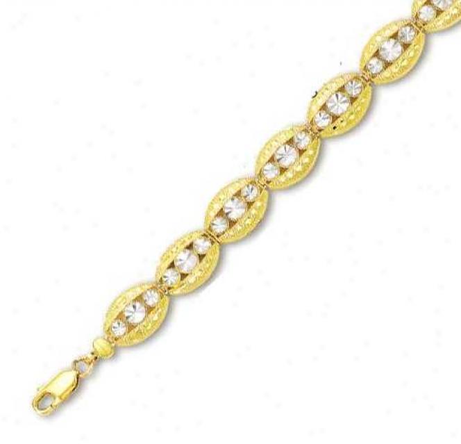 14k Two-tone Elegant Filgdee Bracelet - 7.25 Inch