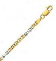 14k Two Tone Gold 18 Inch X 3.1 Mm Mariner Link Necklace