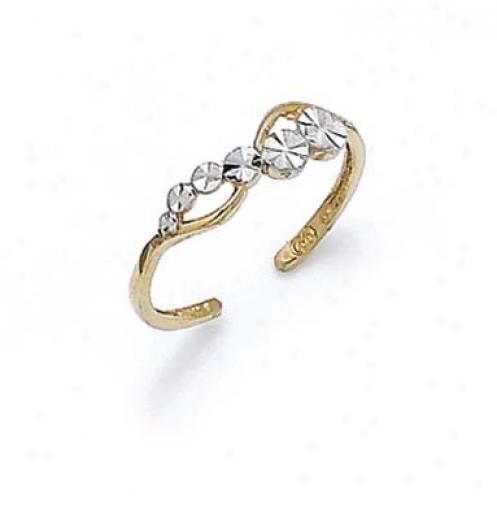 14k Two-tone Journey Toe Ring