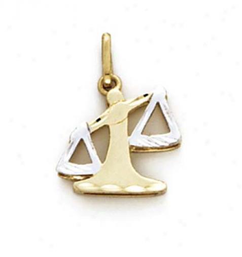 14k Two-tone Libra Zodiac Pendant