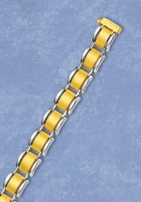 14k Two-tone Mens Bracelet - 8.25 Inch