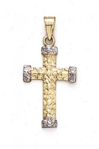 14k Two-tone Small Nugget Put a~ Etruscan End Pendant