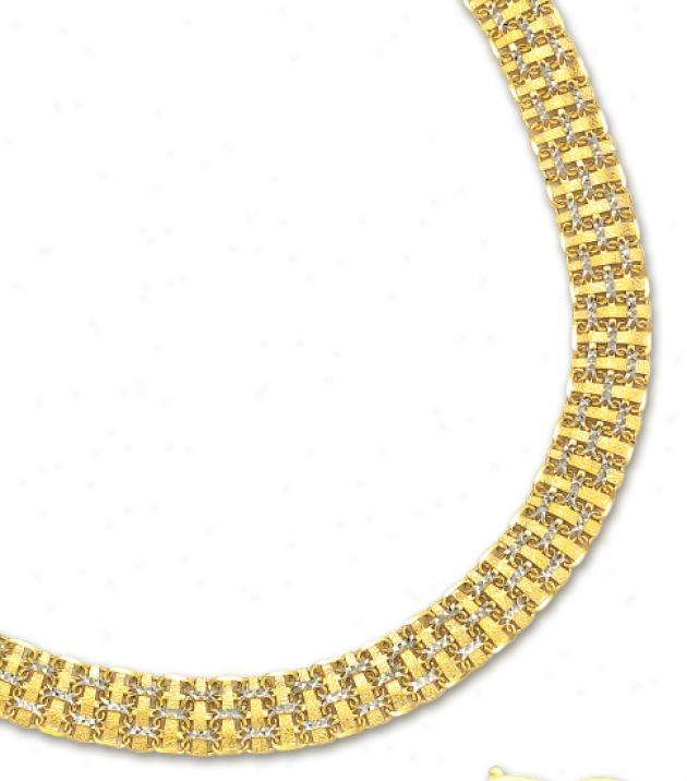 14k Two-tone Compose Necklace - 17 Inch