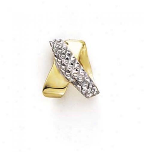 14k Two-tone X Style Slide