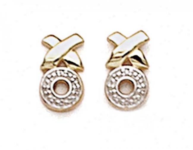 14k Two-tone Xando Diamond Accentuate Earrings