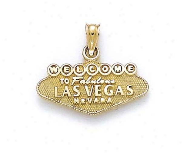 14k Welcome Las Vegas Sign Pendant