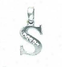 14k Pure 1.5 Mm Round Cz Initial S Pendant