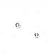 14k White 2 Mm Childrens Ball Friction-back Stud Earrings
