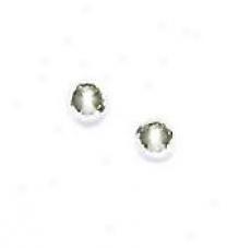 14k White 4 Mm Ball Friction-back Stud Earrings