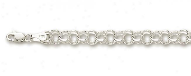 14k White 4.5 Mm Charm Bracelet - 8 Inch