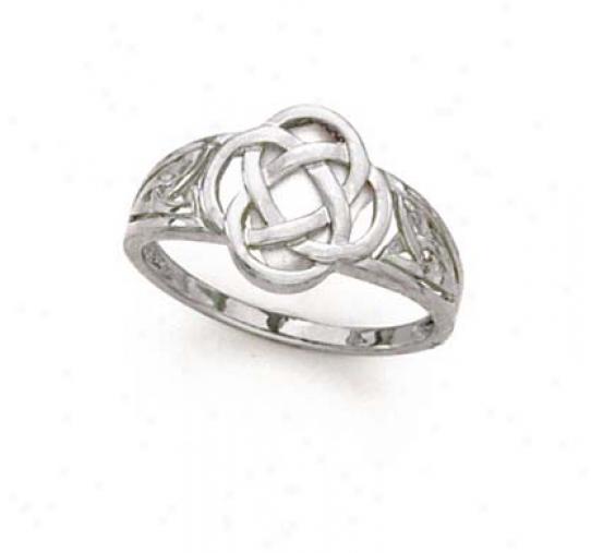 14k White Celtic Knot Ring