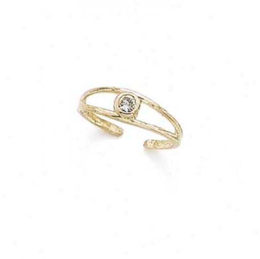 14k White Cubic Zirconia Cz Toe Ring