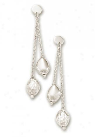 14k White Fancy Pebbles Earrings
