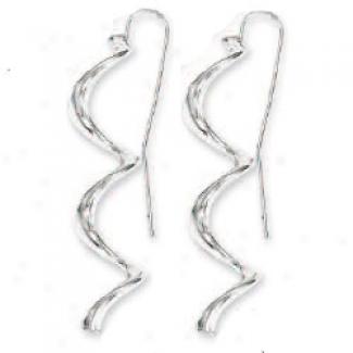 14k White Fancy Swirl Earrings
