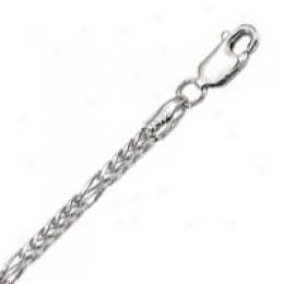 14k White Figaro 20 Inch X 2.0 Mm Franco Chain Necklace