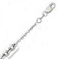 14k White Gold 18 Inch X 2.3 Mm Cable Chain Necklace
