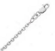 14k White Goid 18 Inch X 3.1 Mm Cable Chain Nefklace
