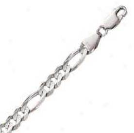 14 kWhite Gold 18 Inch X 5.0 Mm Figaro Chain Necklace