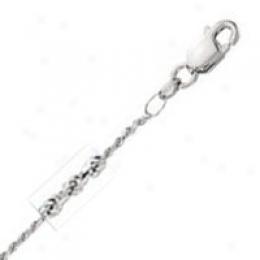 14k White Gold 20 Inch X 1.3 Mm Rope Chain Necklace