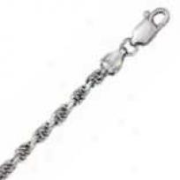 14k White Gold 20 Inch X 3.5 Mm Rope Confine Necklace