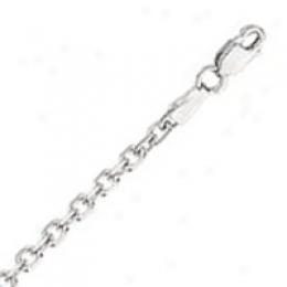 14k White Gold 24 Inch X 1.5 Mm Cable Chain Necklace