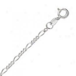 14k White Gold 24 Inch X 1.9 Mm Figaro Chain Necklace