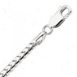 14k White Gold 24 Inch X 3.3 Mm Franco Chain Necklace