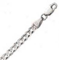14k White Gold 24 Inch X 4.0 Mm Curb Chain Necklace