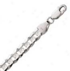 14k White Gold 24 Inch X 6.0 Mm Curb Chain Necklace