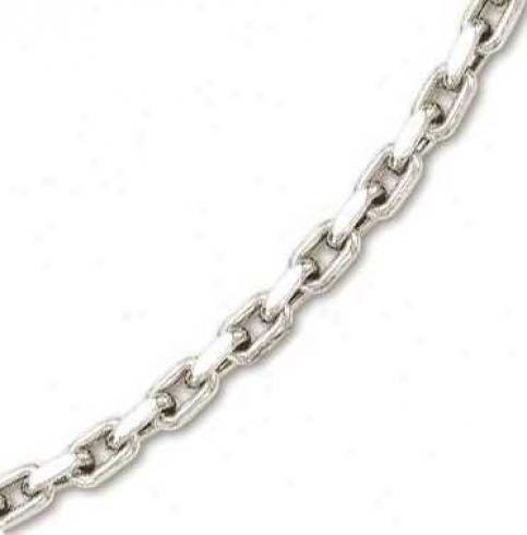 14k White Mens Bold Cable Link Bracelet - 8.75 Inch