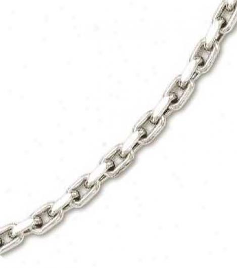 14k White Mens Bold Cable Link Necklace - 26 Inch