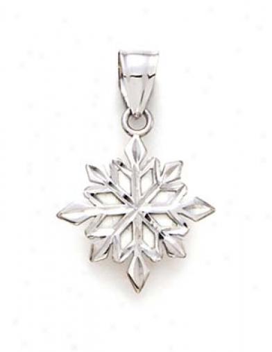 14k WhiteS nowflake Pendant