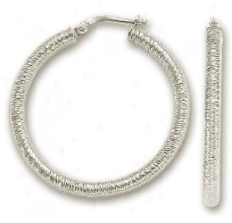 14k White Velvet Design Earrings